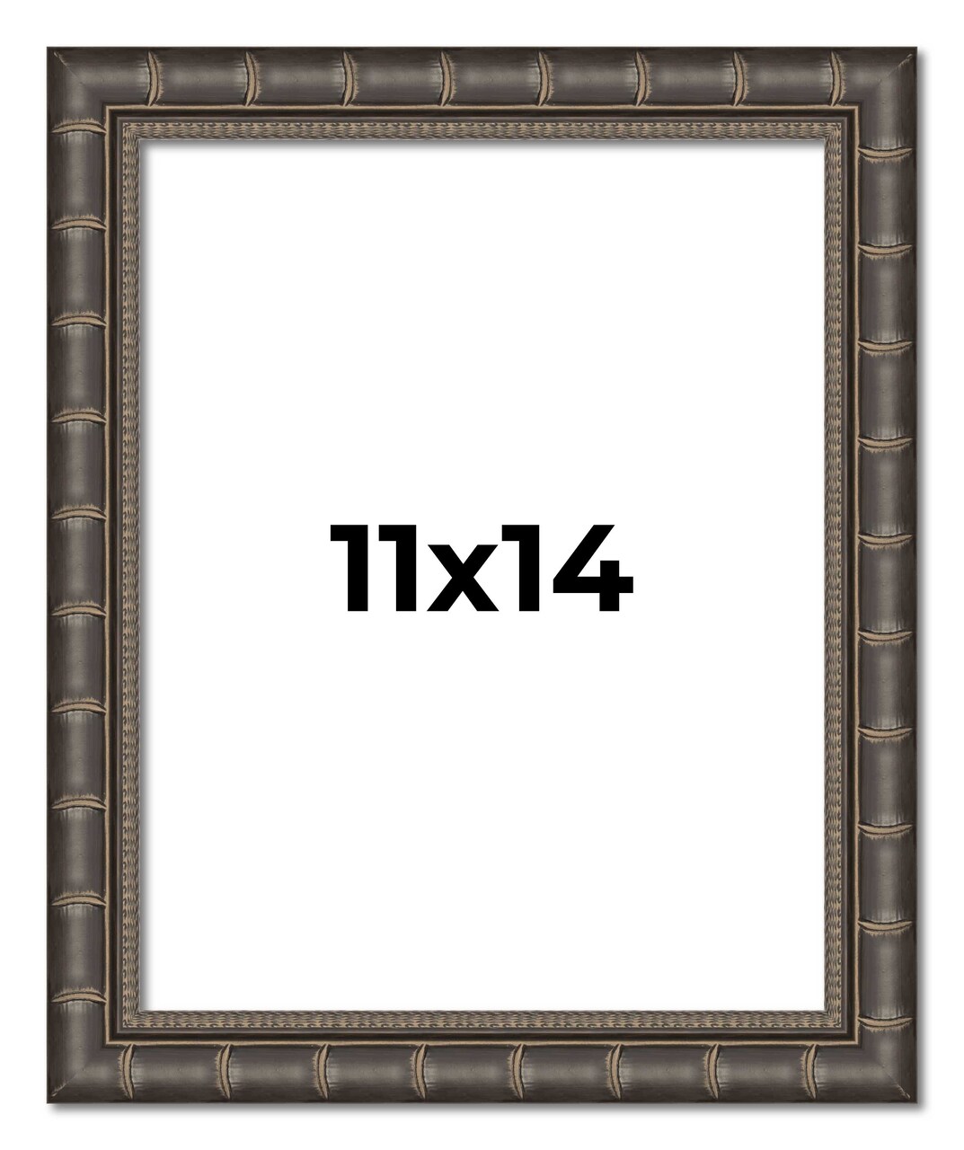 11x14 Modern Bamboo Picture Frame with UV-Resistant Acrylic & Acid Free Backing, Available in 5 Finishes - Gold, Silver, Brown, Black, and Natural